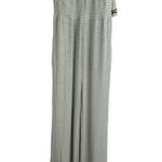 SO  Kohl's White Green Stripe Spaghetti Strap O-Ring Jumpsuit Size S New Photo 0