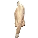 Papell Petites 4P Ivory Silk Beaded Jacket Textured Vintage Cocktail City Chic Tan Photo 2