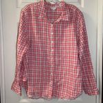 Time & Tru  Pink Plaid Print Button Up Blouse size XXL Photo 0