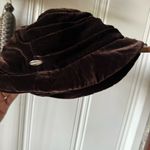 Vintage Velvet Silk Blend Cloche Bucket Hat Brown Photo 3