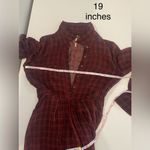 Free People  Lou Buttondown Midi Dress - Effortless Boho Chic in Red Plaid Photo 5