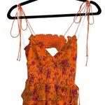 For Love & Lemons NEW NWOT  Peony High Low Midi Dress In Orange Floral Print Photo 5