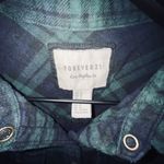 Forever 21  Navy Blue & Dark Green Plaid Button Up Shirt Photo 1