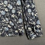 Old Navy Old Navy Shirt Womens Medium Blue Floral Long Sleeve Trim Cuff Pullover Top Photo 6