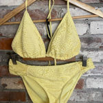 Mossimo Supply Co. Yellow Lace string Bikini Bathing suit Size L Size L Photo 0