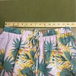 Sadie And Sage Size Large Linen Pull On Shorts Tropical Floral Pink Beachy Swim Photo 5