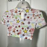 Aerie NWT  Stretch Crop Top Happy Floral Hearts Summer Lightweight Festival Beach Photo 4