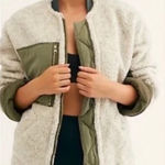 Free People  Women's Rivington Sherpa Jacket, Desert Combo, Green, Medium Photo 0