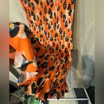 Waverly Grey Printed Dress Smocked ruched bodice size medium orange animal print Photo 3
