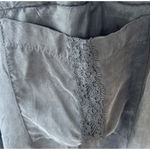 POL  Black Lace Trim Peasant Tunic Top Medium Off Shoulder Boho Whimsigoth Witch Photo 3