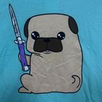 Pug with a switchblade Cute But Dangerous T-shirt size 3XL Photo 1