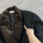 Vintage 80s Jonathan Michael Black Wool Coat Paisley Collar Made in USA L/XL Size L Photo 12