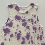 Abound  Purple and White Tie Dye Ribbed Muscle Tank Top Small Photo 7