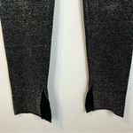 ZARA Black Metallic Glitter High Waisted Leggings w/ Ankle Slit Size Small Photo 7