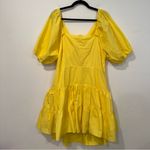 Tanya Taylor  Carly Puff Sleeve Cotton Dress in Lemon Zest 18 Photo 1
