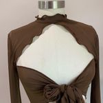 House Of CB Natalia Chocolate Power Mesh Front Tie Midi Dress Size M Photo 4