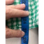 IZOD Womens Green Gingham Check 3/4 Sleeve Square Neck Blouse Top Photo 9