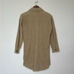 Bohme Tan Corduroy Button Up Mini Dress Size Small Long Sleeve Casual Photo 3