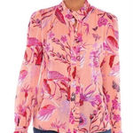 Banjanan Chrissie Buttondown Shirt in Jubilee Tropical Pink Bird Print Size XXL Photo 0