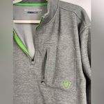 Ariat  Tek‎ Quarter Zip Jacket Gray Green Chest Pocket Size Large Photo 2