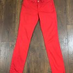 J Brand  Bright Red Skinny Leg Ankle Jeans Photo 0