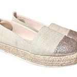 SheIn | Women's | Glitter Minimalist Slip-On Linen Espadrille Flats - 8.5 Photo 1