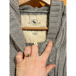 Abercrombie & Fitch Y2k Fitted Cable Knit Hoodie Cardigan Gray Bella Swan Photo 2
