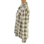 Eddie Bauer  Women's Fleece Button Front Shirt Gray Buffalo Plaid Size S Small Photo 1