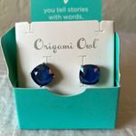 Origami Owl : 2018 Blue Clara’s Silver Tone Earrings Photo 0