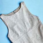 Alice + Olivia  Ivory Laser Cut Leather Sleeveless A-Line Dress Size 2 Photo 2