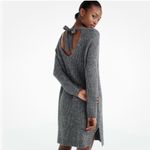 J.Crew  Women’s Sweater Dress S Gray Heathered Open Back Long Sleeve Cozy Photo 1