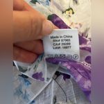 Elan  Rayon Blend Bohemian Purple and White Floral Blouse Size Small l. Photo 7
