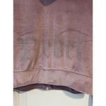 Refuge Hoodie Jacket Womens S Purple Velour Velvet Full Zip Rinestone REBEL NWT Photo 11