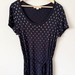 MICHAEL KORS | Black Gold Stud Maxi Dress Short Cap Sleeve Tie Belt | Size XL Photo 1