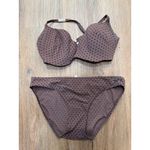 Calvin Klein  Swimwear‎ Brown Polka Dot Bikini Set 34D Photo 1