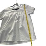 New York And Company  Elegant White pleated Short Sleeve Blouse Size S Photo 4