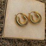 Etsy Gold Textured Hoop Earrings Photo 3