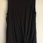 Double Zero  Classic Black Tank Top crew neck muscle tank front twist tie Photo 0