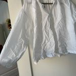 Madewell  Shirred Long-Sleeve Top in Eyelet White Size Medium NWT Photo 6