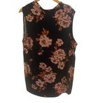 Massini  plus size 2X sleeveless black red floral print pleated shoulder womens b Photo 2
