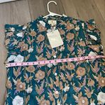 Perry Walker Collective Shirt Womens 1/Small Blue Blouse top Floral Button READ! Photo 3
