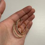 Urban Outfitters  Rhinestone Elegant Gold Hoop Earrings Photo 2