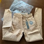 Tractr Camel Tan Khaki Mona High Rise Slim Ankle Fray Jeans 00/24 Photo 1