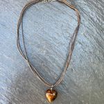 Y2K rope heart necklace Brown Photo 2