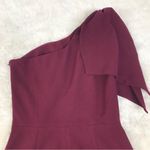 Dress the Population  TIffany Burgundy One Shoulder Midi Dress Cocktail Party New Photo 11