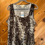 Michael Kors Y2K brown snakeskin leather buckle shoulder shift dress NWT Photo 1