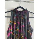 Peyton Jensen‎ Womens Large Black Floral Maxi Dress Sleeveless Smocked Waist Photo 1