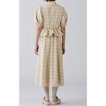 GU (Uniqlo) x Rokh Half Sleeve Shirt Dress in Beige Plaid Check Size M Photo 2