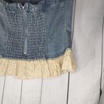 Urban Outfitters Kimchi Blur  Denim And Lace Coquette Ruffle Tube Top Size L NWT Photo 8