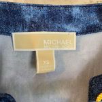 Michael Kors Blue True Navy Midi Dress Gold Grommets Sleeveless Size XS Photo 5